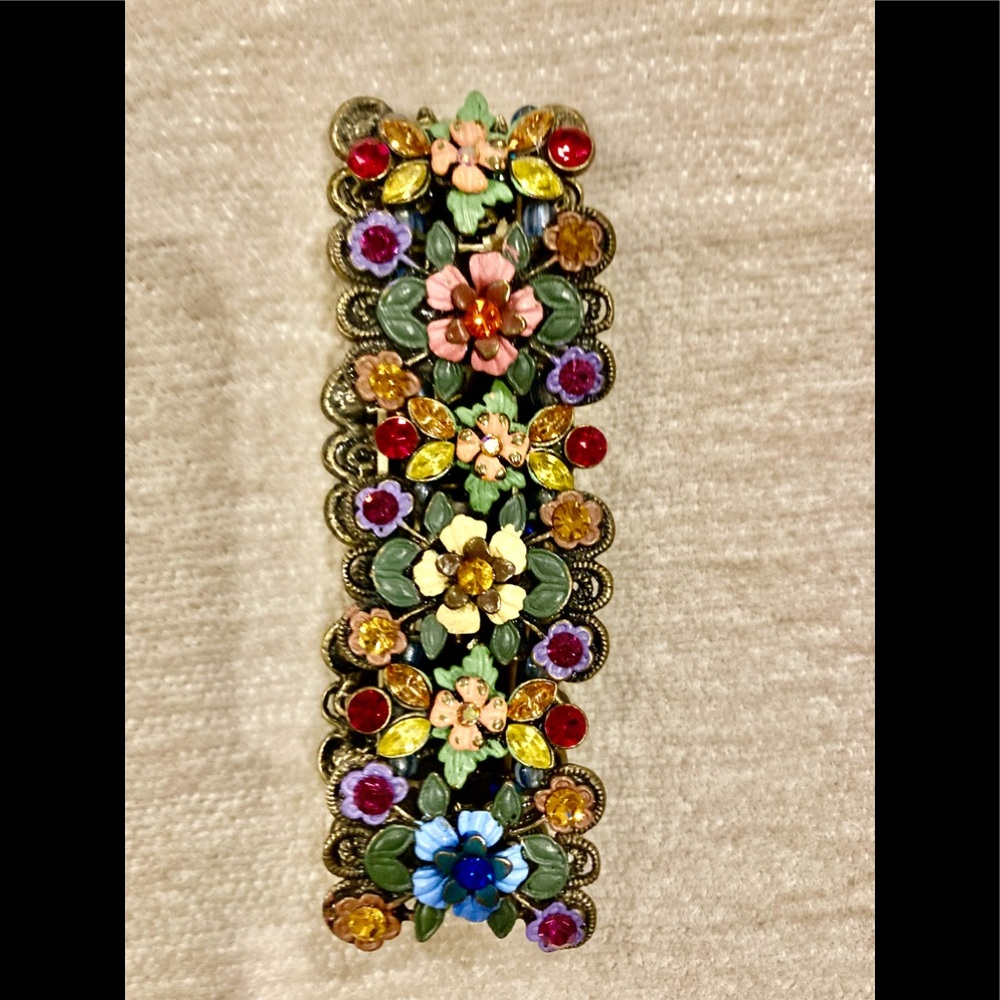 Beautiful Vintage Bracelet with Bright Color Floral Design